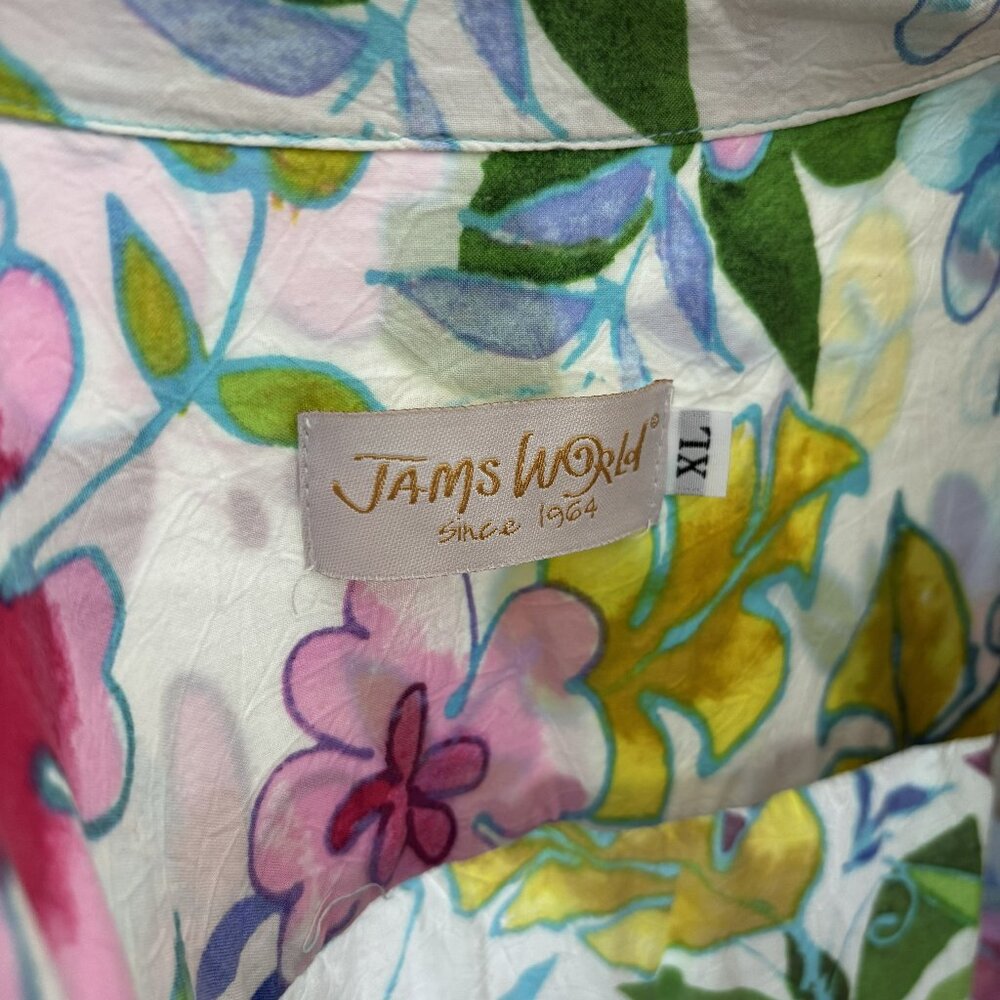 Jams World Floral Button -Down Shirt L - Picture 2 of 5
